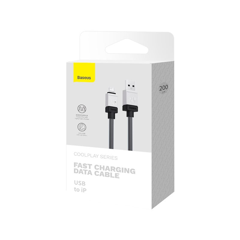 Baseus kabelis CoolPlay USB - Lightning 2m 2,4A melns