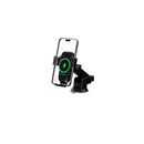 Devia automašīnas turētājs ar 15 W bezvadu lādētāju, piesūceknis, melns