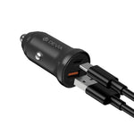 Devia Smart Mini auto lādētājs, 30W, USB-A+USB-C, PD/QC 3.0, melns