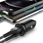 Devia Smart Mini auto lādētājs, 30W, USB-A+USB-C, PD/QC 3.0, melns