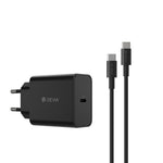 Devia Rocket PD sienas lādētājs ar 1 USB-C pieslēgvietu un USB-C–USB-C kabeli, 45 W, melns