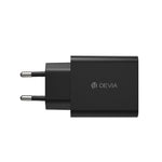 Devia Rocket PD sienas lādētājs ar 1 USB-C pieslēgvietu un USB-C–USB-C kabeli, 45 W, melns