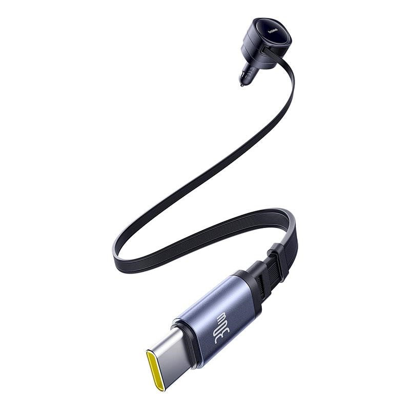 Baseus automašīnas lādētājs 2×USB-C, 60 W, melns