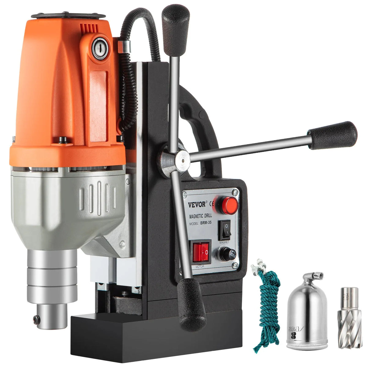 VEVOR 980 W magnētiskā urbjmašīna 220–240 V, metāla urbjmašīna ar 680 apgr./min., daudzfunkcionāla 35 mm serdeņa urbšanas un vītņgriešanas mašīna