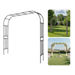VEVOR dārza arka kāpjošiem augiem 240 × 250 × 40 cm, metāla pergolas arka ar zemes mietiem, izturīga dārza arka ar režģi augiem, viegli saliekama dekoratīva arka dārzam, pagalmam, kāzām un svinībām