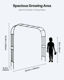 VEVOR dārza arka kāpjošiem augiem 240 × 250 × 40 cm, metāla pergolas arka ar zemes mietiem, izturīga dārza arka ar režģi augiem, viegli saliekama dekoratīva arka dārzam, pagalmam, kāzām un svinībām