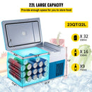 22L VEVOR automašīnas ledusskapis/saldētava, ideāls risinājums automašīnām, kravas automašīnām, treileriem, laivām, kā arī lietošanai mājās vai āra aktivitātēs, piemēram, ceļojumos, makšķerēšanā un kempingā.