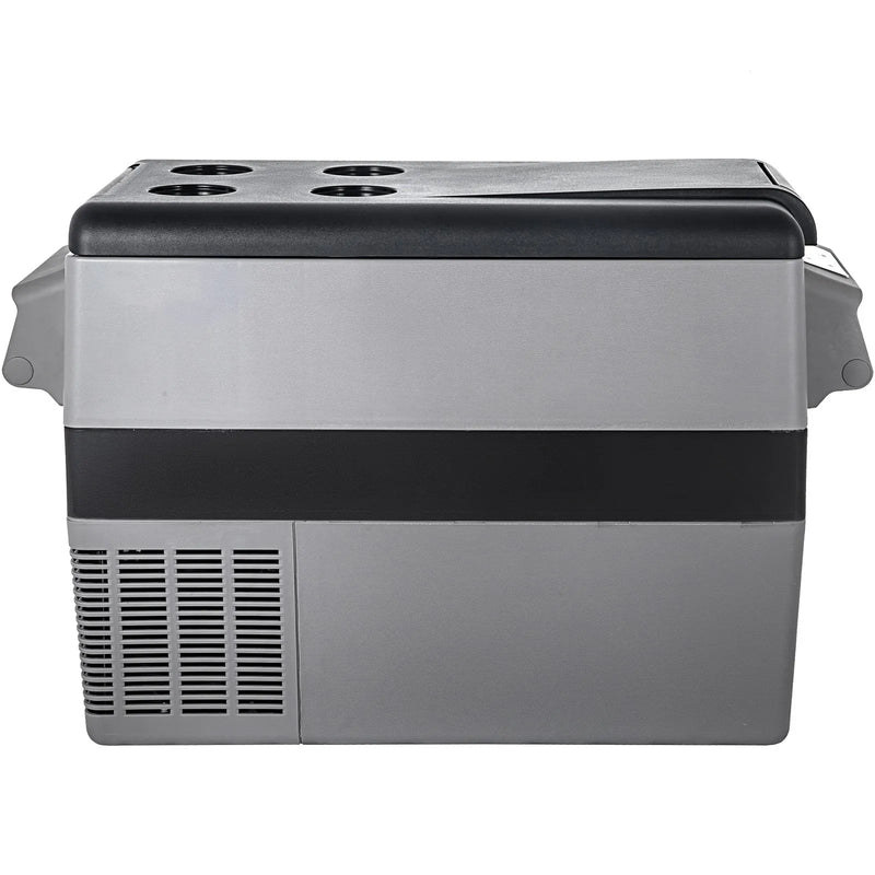 45L VEVOR 45W automašīnas ledusskapis/saldētava, ideāls risinājums automašīnām, kravas automašīnām, treileriem, laivām, kā arī lietošanai mājās vai āra aktivitātēs, piemēram, ceļojumos, makšķerēšanā un kempingā.