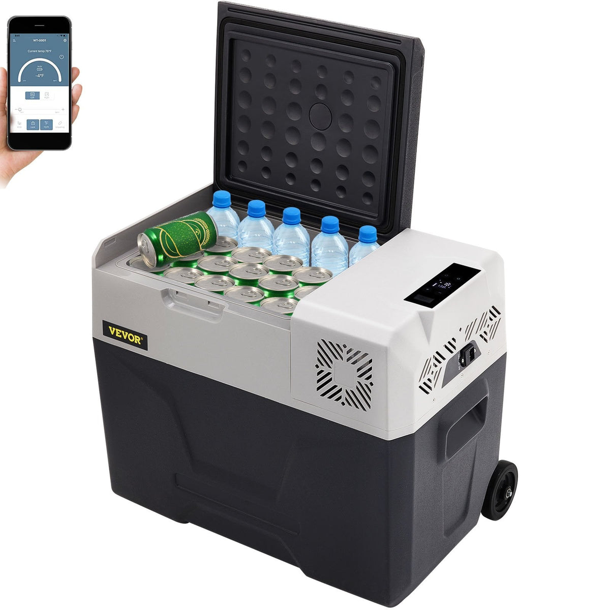 30L VEVOR automašīnas ledusskapis/saldētava, ideāls risinājums automašīnām, kravas automašīnām, treileriem, laivām, kā arī lietošanai mājās vai āra aktivitātēs, piemēram, ceļojumos, makšķerēšanā un kempingā.
