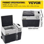 30L VEVOR automašīnas ledusskapis/saldētava, ideāls risinājums automašīnām, kravas automašīnām, treileriem, laivām, kā arī lietošanai mājās vai āra aktivitātēs, piemēram, ceļojumos, makšķerēšanā un kempingā.