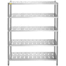 VEVOR 5 līmeņu nerūsējošā tērauda uzglabāšanas plaukts, 150 x 45 x 180 cm, 300 kg slodze, regulējams augstums, ventilācijas atveres