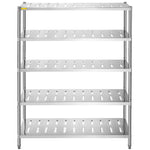 VEVOR 5 līmeņu nerūsējošā tērauda uzglabāšanas plaukts, 150 x 45 x 180 cm, 300 kg slodze, regulējams augstums, ventilācijas atveres