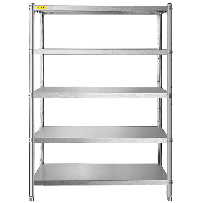 VEVOR plaukts 122x47 cm, 5 līmeņi, regulējami plaukti, nerūsējošais tērauds