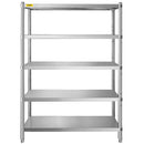 VEVOR plaukts 122x47 cm, 5 līmeņi, regulējami plaukti, nerūsējošais tērauds