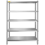 VEVOR plaukts 122x47 cm, 5 līmeņi, regulējami plaukti, nerūsējošais tērauds