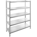 VEVOR plaukts 122x47 cm, 5 līmeņi, regulējami plaukti, nerūsējošais tērauds