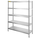 VEVOR plaukts 122x47 cm, 5 līmeņi, regulējami plaukti, nerūsējošais tērauds