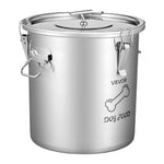 VEVOR HC-20 LT, 20 l nerūsējošā tērauda barības uzglabāšanas konteiners suņiem un kaķiem, līdz ~8 kg, hermētisks vāks, 2 rokturi, metāla tvertne sausajai barībai, rīsiem un miltiem