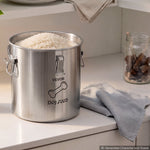 VEVOR HC-20 LT, 20 l nerūsējošā tērauda barības uzglabāšanas konteiners suņiem un kaķiem, līdz ~8 kg, hermētisks vāks, 2 rokturi, metāla tvertne sausajai barībai, rīsiem un miltiem