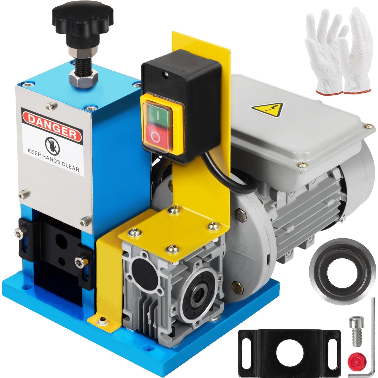 VEVOR elektriskais vadu izolācijas noņēmējs ar 1,5–25 mm diametra diapazonu, 180 W jaudu, automātisks un pārnēsājams kabeļu noņēmējs vara pārstrādei