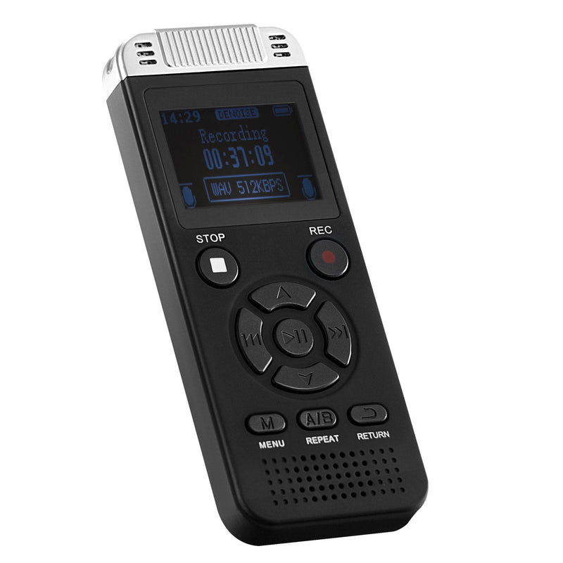 VEVOR digitālais balss ierakstītājs, 128 GB, ar balss aktivizēšanu, USB un MP3 atbalstu
