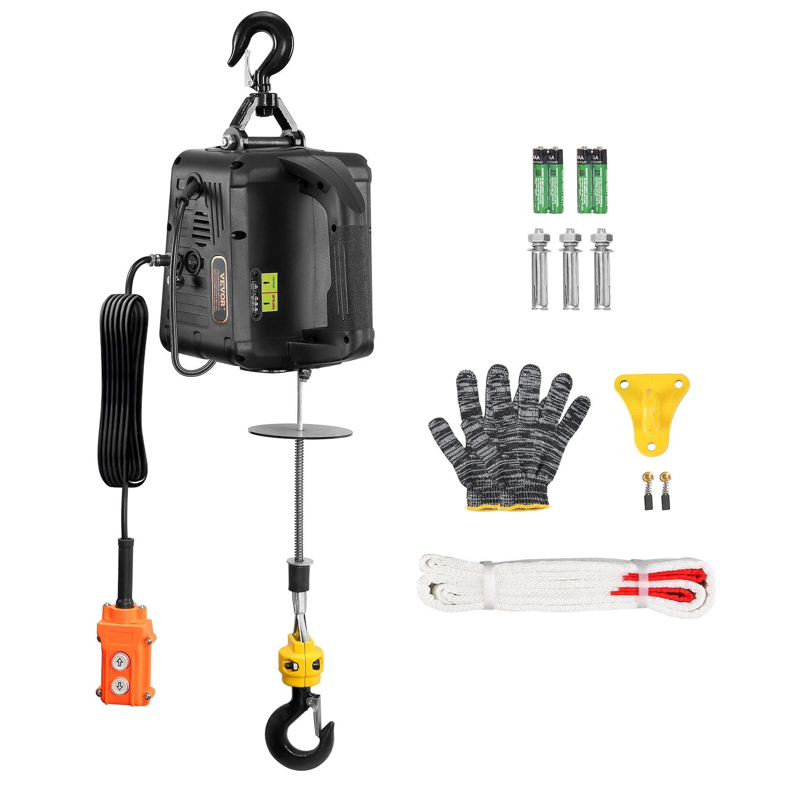 VEVOR 2-in-1 pārnēsājamais elektriskais pacēlājs, 500 kg, vadu tālvadība