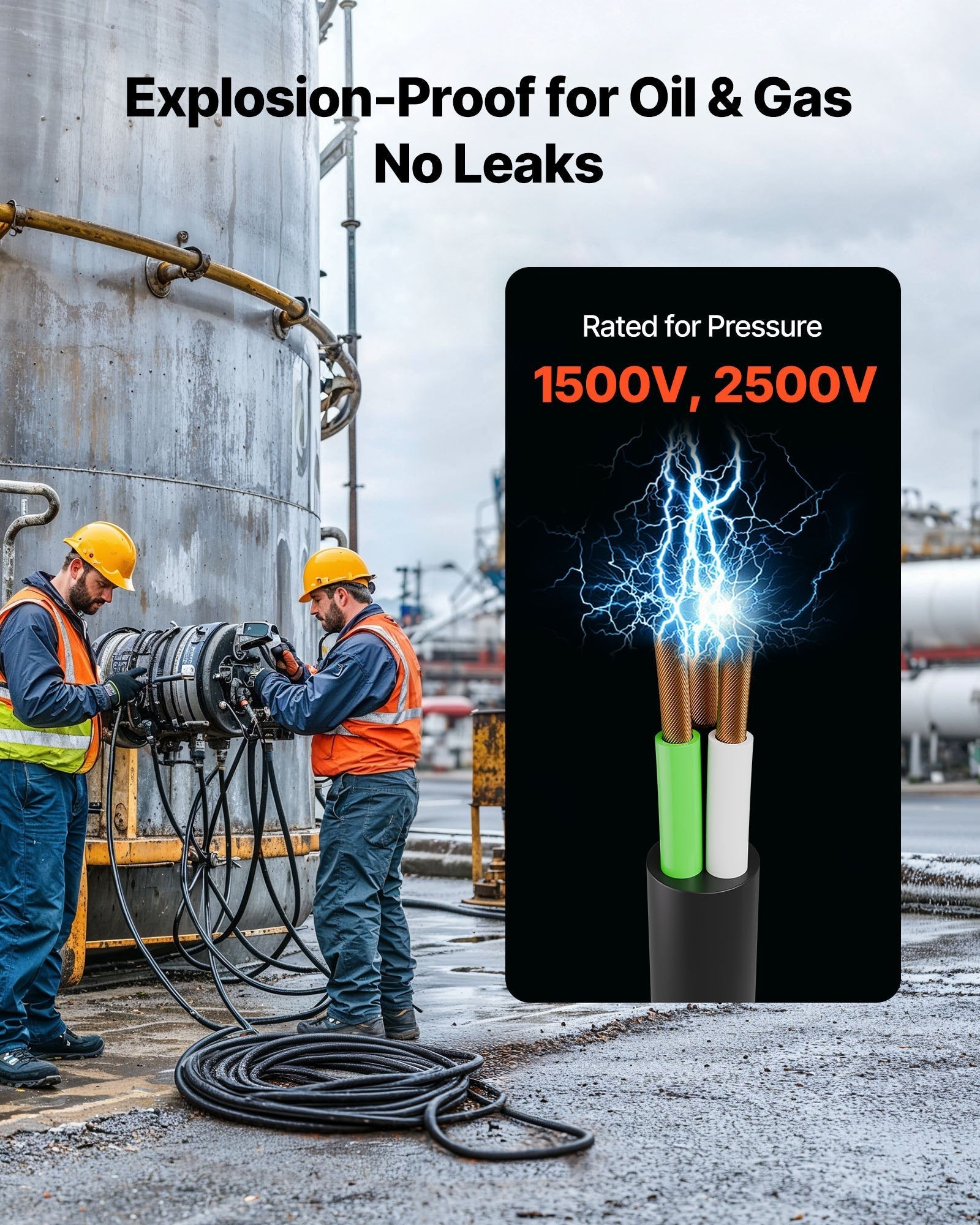 VEVOR Strāvas pagarinātājs VEVOR 25 FT (7,6 m), 6AWG, premium klases vara kabelis