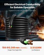 VEVOR Strāvas pagarinātājs 30,48 m, 10AWG, premium klases vara kabelis
