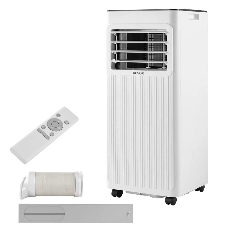 VEVOR portatīvais gaisa kondicionieris 2 kW, 3-in-1 grīdas dzesēšanas iekārta ar LED skārienpaneli un tālvadības pulti, 24 h taimeris, dzesēšanas/sausināšanas/ventilatora režīmi telpām, balts, energoefektivitāte: A