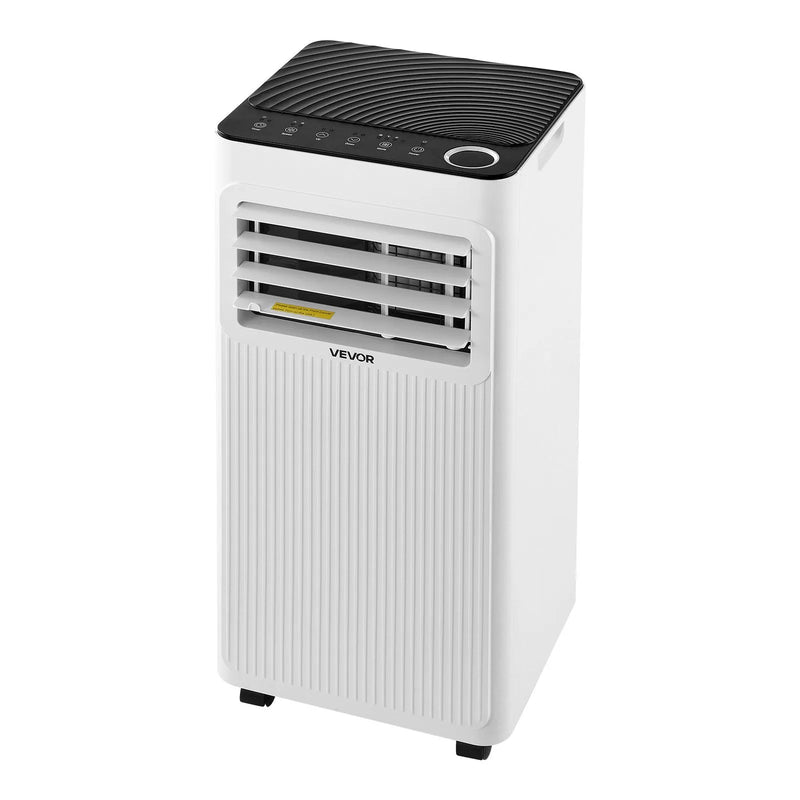 VEVOR portatīvais gaisa kondicionieris 2 kW, 3-in-1 grīdas dzesēšanas iekārta ar LED skārienpaneli un tālvadības pulti, 24 h taimeris, dzesēšanas/sausināšanas/ventilatora režīmi telpām, balts, energoefektivitāte: A