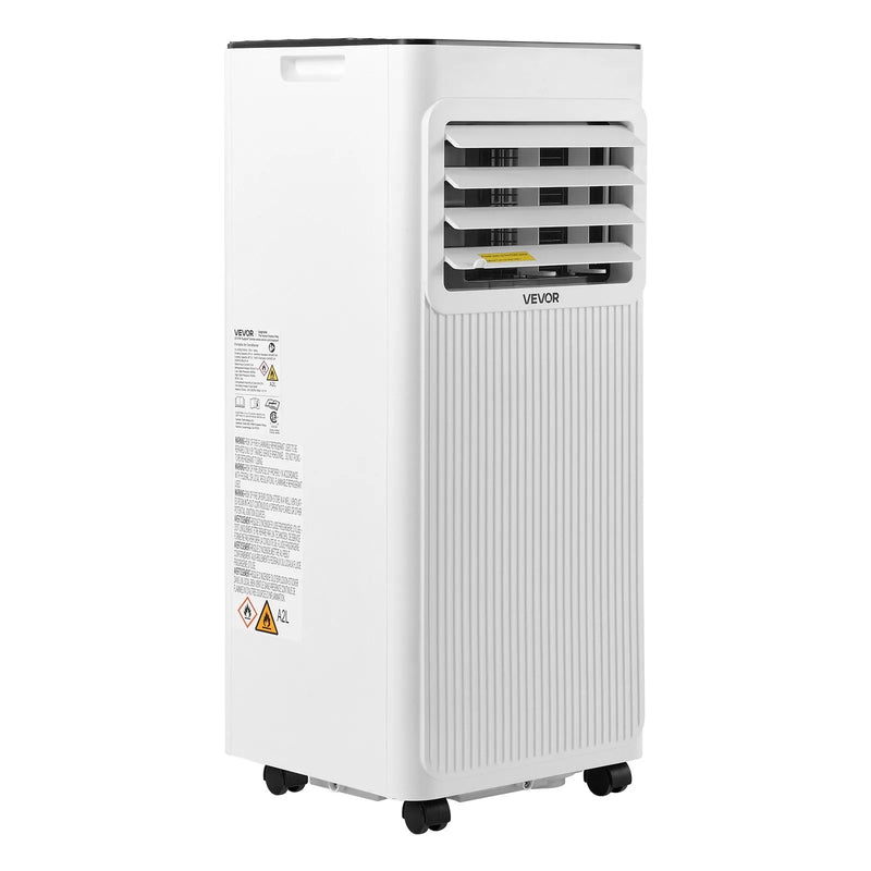 VEVOR portatīvais gaisa kondicionieris 2 kW, 3-in-1 grīdas dzesēšanas iekārta ar LED skārienpaneli un tālvadības pulti, 24 h taimeris, dzesēšanas/sausināšanas/ventilatora režīmi telpām, balts, energoefektivitāte: A