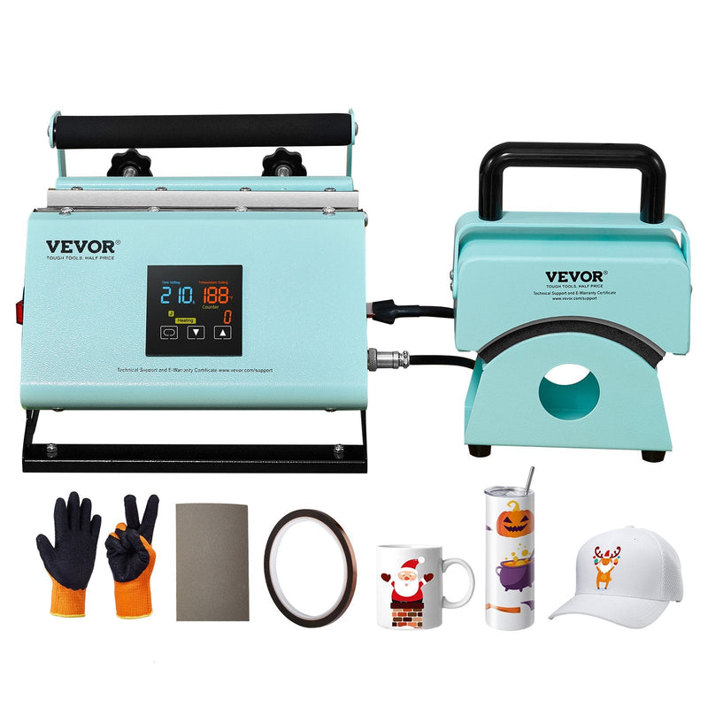 VEVOR 2-in-1 termoprese cepuru un termokrūžu apdrukai