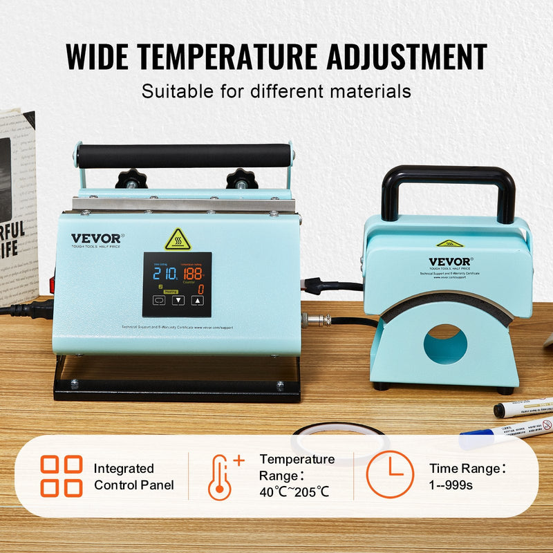 VEVOR 2-in-1 termoprese cepuru un termokrūžu apdrukai