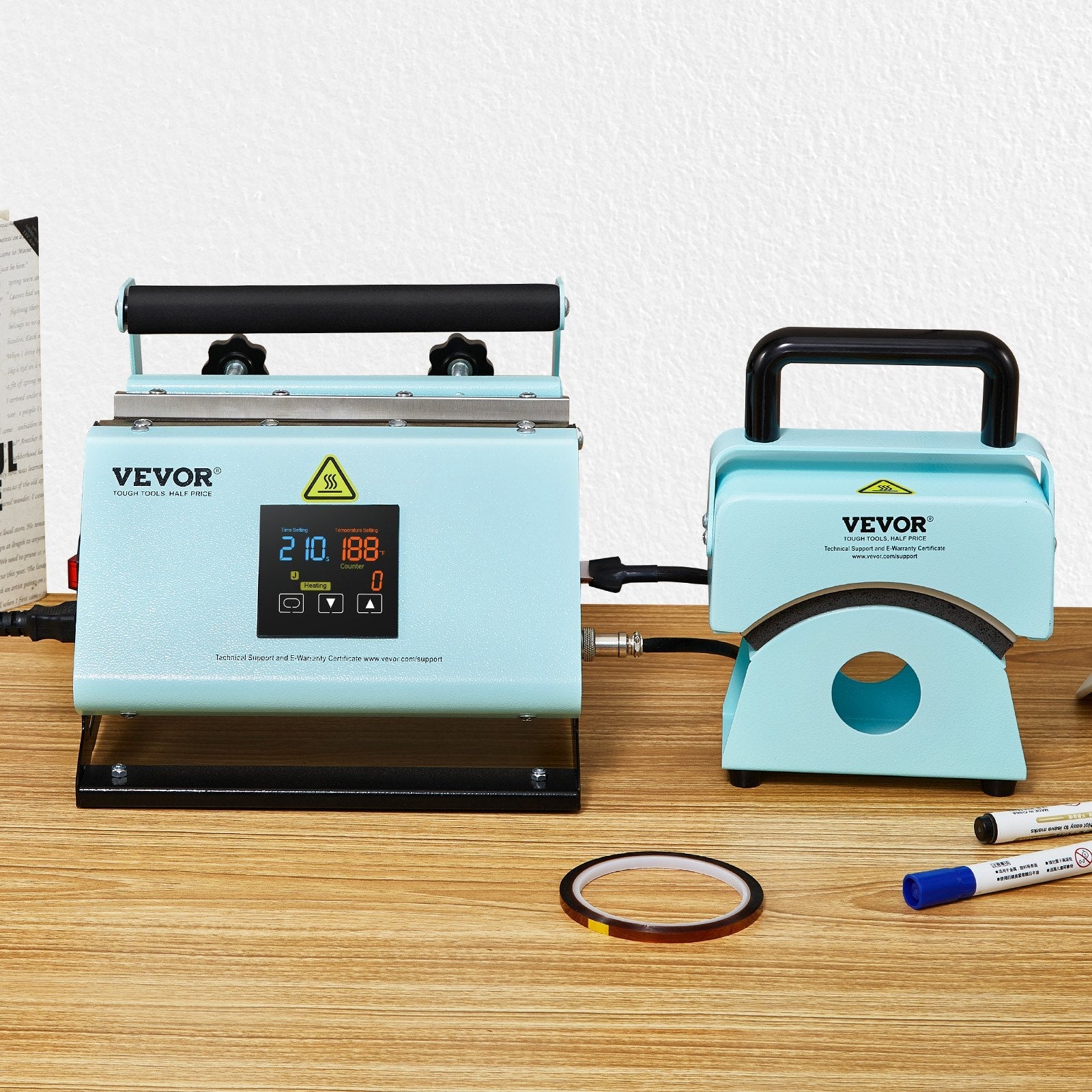 VEVOR 2-in-1 termoprese cepuru un termokrūžu apdrukai