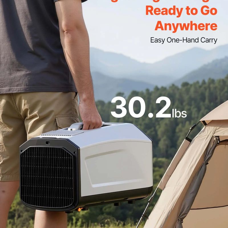 VEVOR pārnēsājams kempinga gaisa kondicionieris, 980 W, ar šļūteni, pulti un skārienvadību, 16–32 °C, 150 m³/h, tumši pelēks