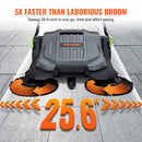 VEVOR rokas grīdas slaucītājs ar 65 cm darba platumu, manuāls, bez elektrības, ar 19 litru atkritumu tvertni, regulējamu roktura leņķi un augstumu, salokāms rokturis, piemērots celiņiem, pagalmam, garāžai, terasei