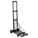 Saliekamais rokas ratiņš, 131,5 kg kravnesība, ar 4 riteņiem, 2 elastīgām siksnām un paplašināmu pamatni, universāla platforma bagāžai, biroja pārvietošanai un ceļošanai lidostā, melns