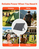 VEVOR 100 W salokāms saules panelis, augstas efektivitātes monokristālisks pārnēsājams lādētājs ar MC4, USB-A, USB-C un DC pieslēgvietām, IP65 ūdensizturīgs, paredzēts elektrostacijām, kempingam un pārgājieniem