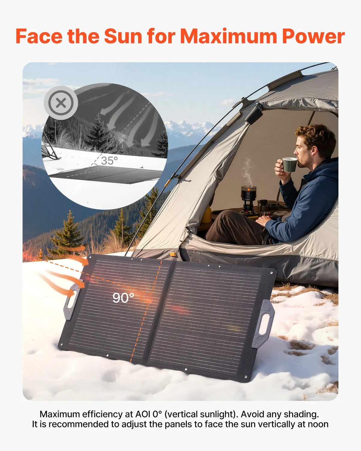 VEVOR 100 W salokāms saules panelis, augstas efektivitātes monokristālisks pārnēsājams lādētājs ar MC4, USB-A, USB-C un DC pieslēgvietām, IP65 ūdensizturīgs, paredzēts elektrostacijām, kempingam un pārgājieniem
