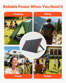 VEVOR salokāms monokristāliskais saules panelis 150 W ar 23 % efektivitāti, pārnēsājams ETFE saules paneļa lādētājs ar MC4 izeju, Type-C, QC3.0 USB un DC pieslēgvietām, IP67 ūdensizturīgs, paredzēts elektroenerģijas stacijām, kempingam un pārgājieniem