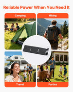 VEVOR 30 W salokāms saules paneļu lādētājs, 16BB N-tipa monokristālisks saules panelis ar 24 % efektivitāti, īpaši viegls un pārnēsājams, ar USB-A, USB-A (QC 3.0) un USB-C pieslēgvietām kempingam, pārgājieniem, tālruņiem un planšetēm