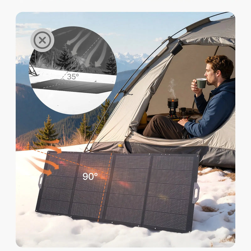 VEVOR 400 W salokāms saules panelis, 24 % augstas efektivitātes pārnēsājams monokristāliskais saules paneļu lādētājs ar MC4 izvadi un 10-vienā DC adapteri, IP67 ūdensizturīgs — piemērots enerģijas stacijām, kempingam un pārgājieniem