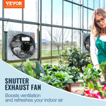 VEVOR žalūziju izplūdes ventilators – 406 mm sienas stiprināms darbnīcas ventilators, 1506 CFM, AC