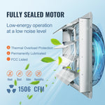 VEVOR žalūziju izplūdes ventilators – 406 mm sienas stiprināms darbnīcas ventilators, 1506 CFM, AC