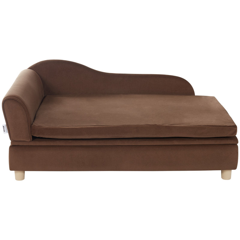 VEVOR samta dzīvnieku dīvāns lieliem suņiem un kaķiem, tumši brūns, 102×58×33 cm, 50 kg noslodze