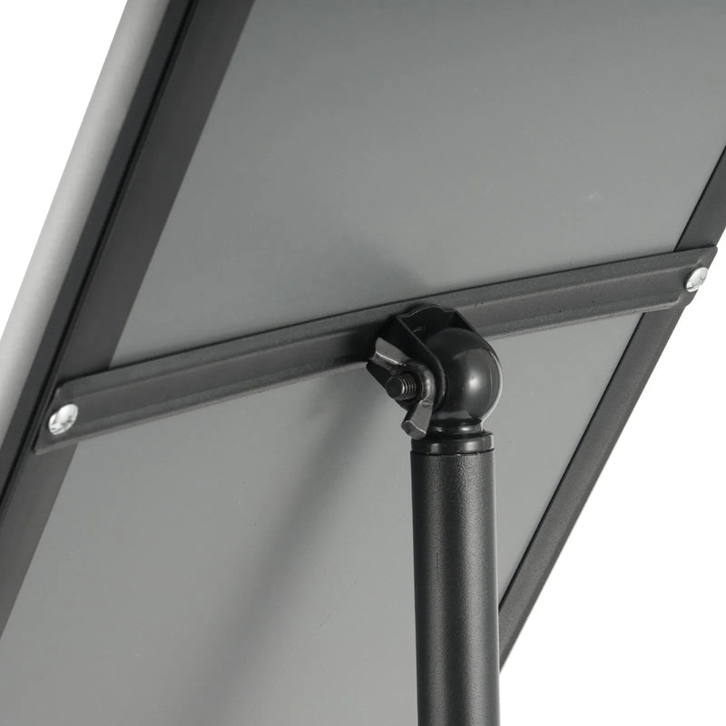 VEVOR grīdas plakātu statīvs ar pamatni, regulējams A4 formātam (vertikāli un horizontāli), izturīgs reklāmas un informācijas turētājs ar apaļu pamatni, melns