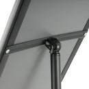 VEVOR grīdas plakātu statīvs ar pamatni, regulējams A4 formātam (vertikāli un horizontāli), izturīgs reklāmas un informācijas turētājs ar apaļu pamatni, melns