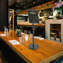 VEVOR grīdas plakātu statīvs ar pamatni, regulējams A4 formātam (vertikāli un horizontāli), izturīgs reklāmas un informācijas turētājs ar apaļu pamatni, melns