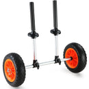 VEVOR smagās slodzes kajaka rati, kravnesība 127 kg, noņemami, ar 254 mm pilnriepu riteņiem, regulējams platums un augšējā putu aizsardzība, piemēroti kajakiem ar notekcaurumiem no 2,54 mm un lielākiem