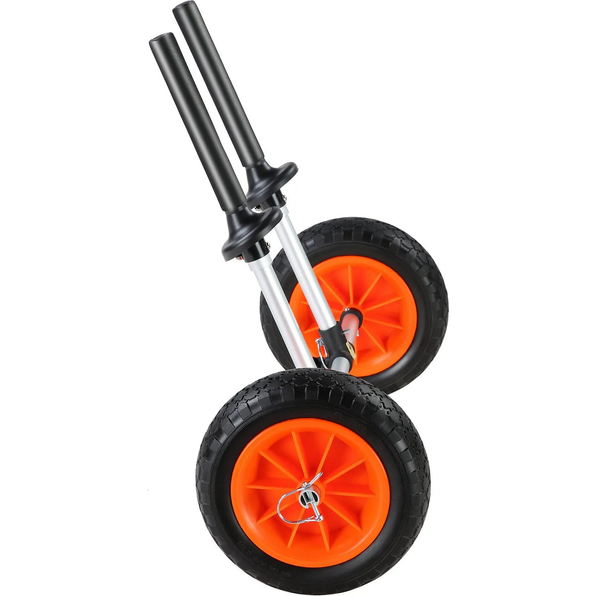 VEVOR smagās slodzes kajaka rati, kravnesība 127 kg, noņemami, ar 254 mm pilnriepu riteņiem, regulējams platums un augšējā putu aizsardzība, piemēroti kajakiem ar notekcaurumiem no 2,54 mm un lielākiem